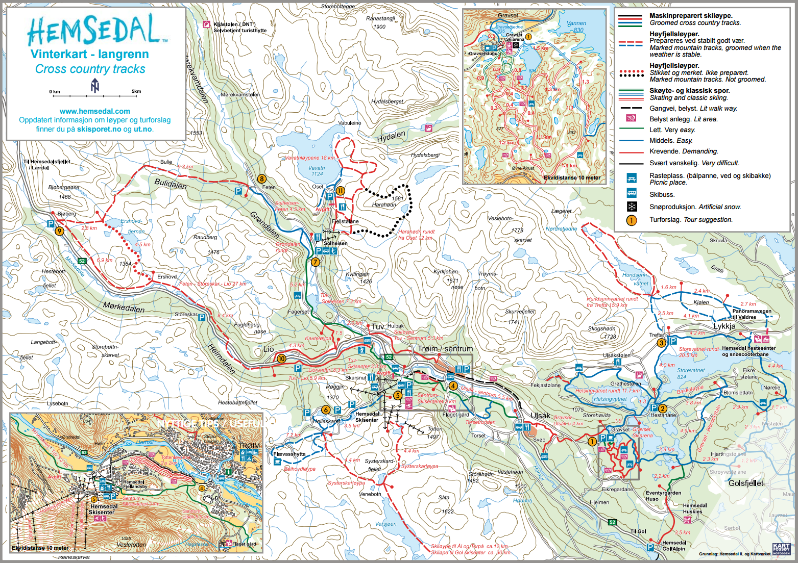 Langrennskart Hemsedal